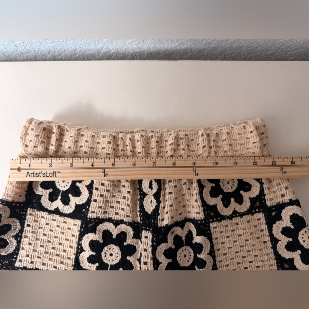 ‼️SOLD‼️Sandro Flower Motif Crochet Knit Trousers | Cotton Blend Straight Leg - Picture 4 of 6